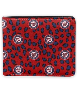 Washington Nationals Wallet - Leopard Texture Red