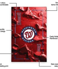 Alternative view of Washington Nationals Rug - Cracked Surface Design Red