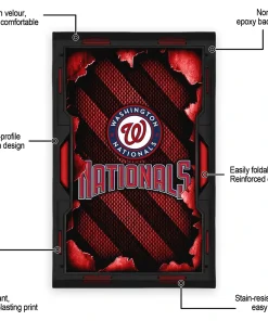 Alternative view of Washington Nationals Rug - Torn Mesh Red