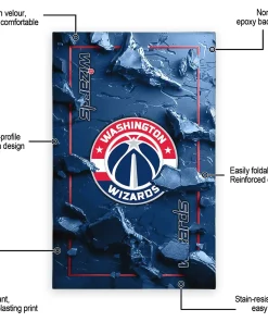 Alternative view of Washington Wizards Rug - Cracked Surface Design Blue