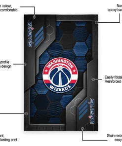 Alternative view of Washington Wizards Rug - Hexagonal Grid Pattern Blue