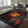 Manchester United Rug - Hexagonal Grid Pattern Red