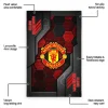 Manchester United Rug - Hexagonal Grid Pattern Red