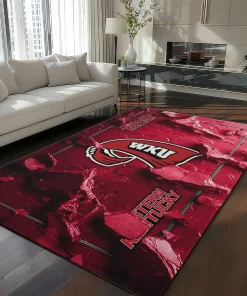 Western Kentucky Hilltoppers Rug - Cracked Surface Design Red