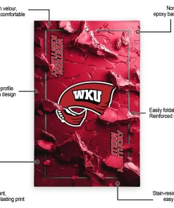 Alternative view of Western Kentucky Hilltoppers Rug - Cracked Surface Design Red
