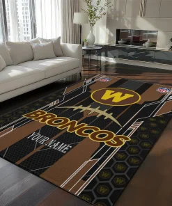 Western Michigan Broncos Rug - Custom Football Laces Brown