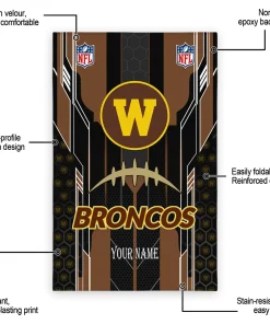 Alternative view of Western Michigan Broncos Rug - Custom Football Laces Brown