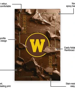 Alternative view of Western Michigan Broncos Rug - Cracked Surface Design Brown