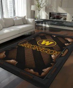 Western Michigan Broncos Rug - Torn Mesh Brown