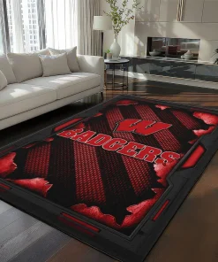 Wisconsin Badgers Rug - Torn Mesh Red