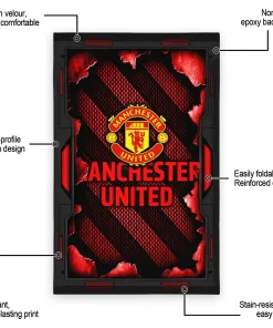 Alternative view of Manchester United Rug - Torn Mesh Old Red