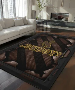 Wyoming Cowboys Rug - Torn Mesh Brown